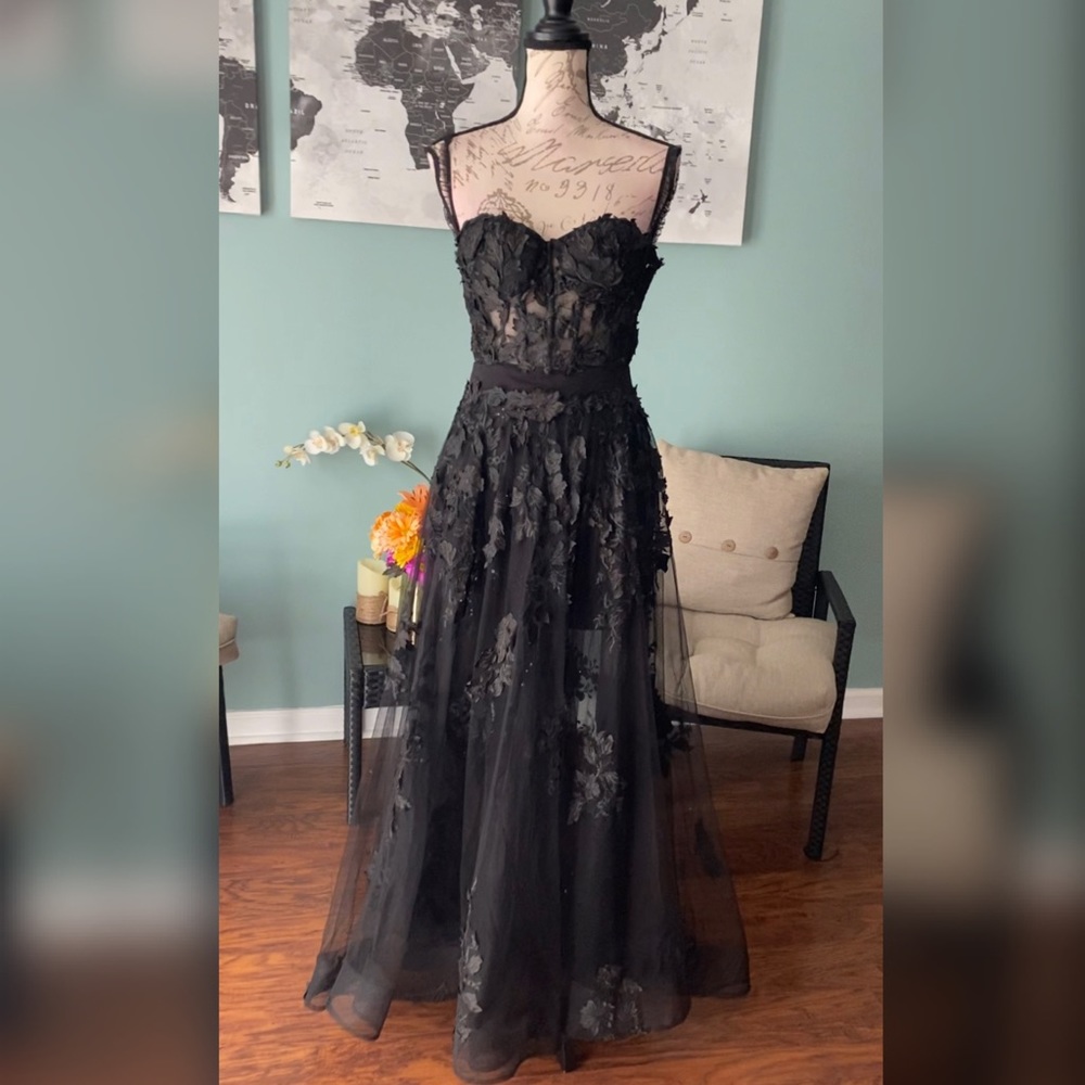 *SOLD*Jovani black homecoming dress, prom dress or black wedding dress - Picture 2 of 6